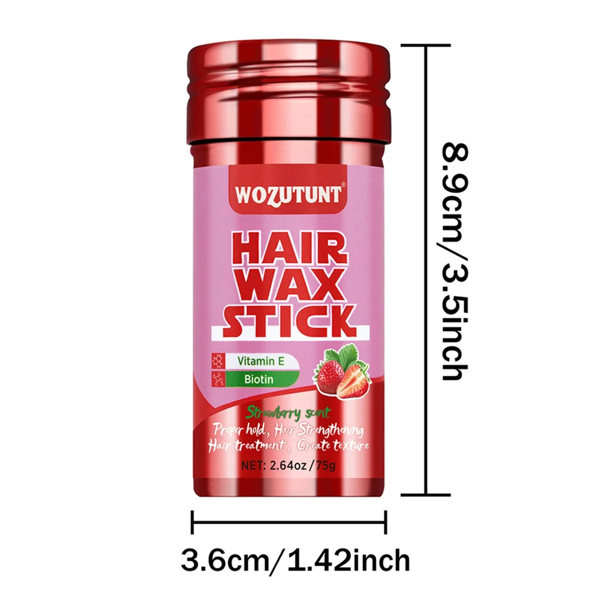 WOZUTUNT 75g Wax Stick with Styling Comb for Natural Hair and Wig Long-Lasting Hold Solid Wax Cream Multi-Functional Hair Pomade