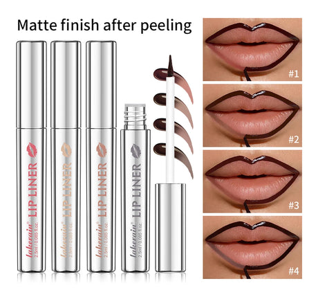 Lip Liner With Peel Off Lip Stain Tattoo Long Lasting Waterproof Transfer Proof Smudge Proof Matte Finish Lip Cosmetic Pencil