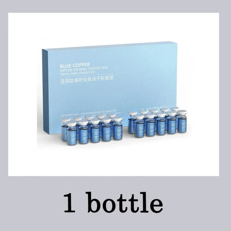 Blue Copper Peptide Freeze-Dried Powder Set Oligopeptide Anti Wrinkle Essence Shrink Pores Acne Treatment Skincare Serum 20pcs