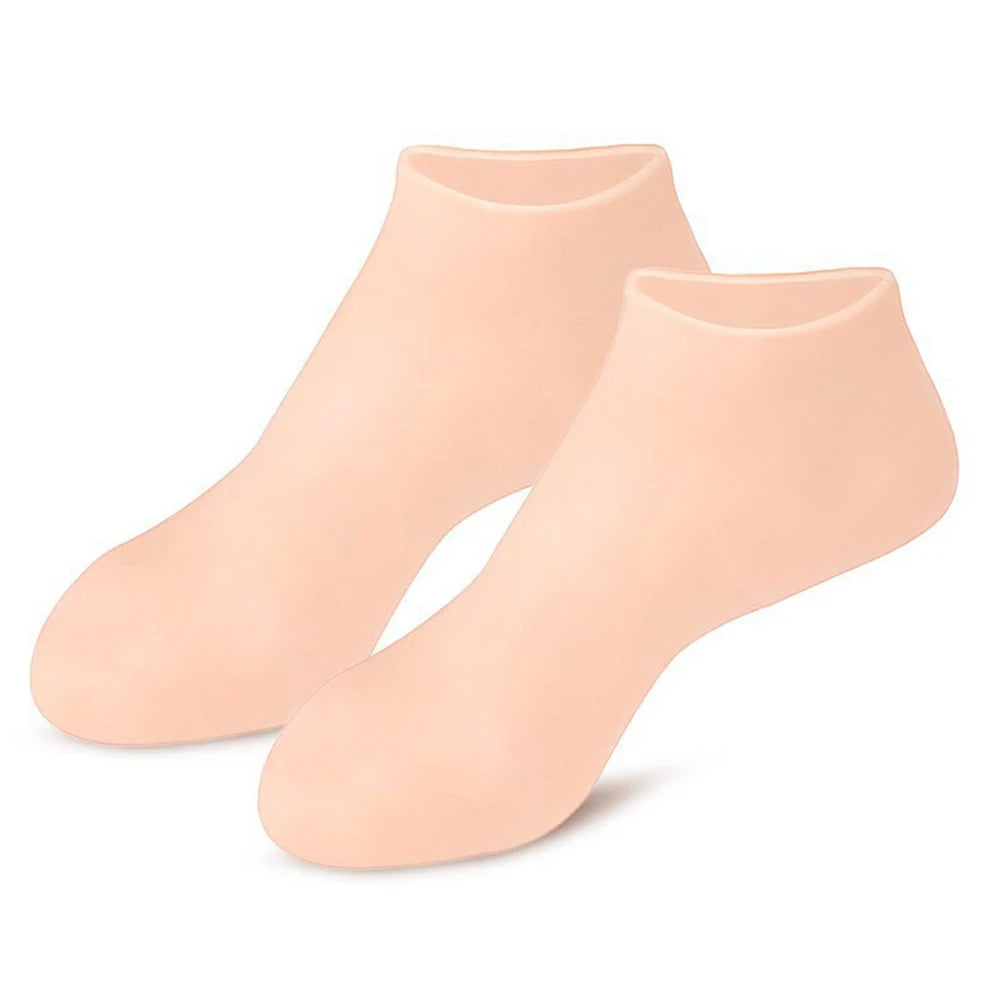 1Pair Silicone Moisturizing Socks Anti Cracking Silicone Exfoliating Socks Anti-Slip Foot Care Tools