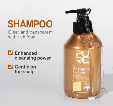 PURC Repair Damaged Hair Treatment Morocco Argan Oil Amino Acid Keratin Smoothing Sulfate-Free Shampoo Conditioner Set Hair Car
