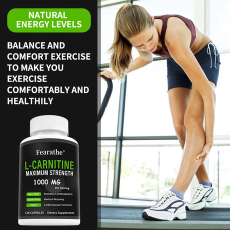 L-Carnitine Capsules, Sports Nutrition Supplement, Support Metabolism, Mental Focus, Body Condition & Muscle Wellness