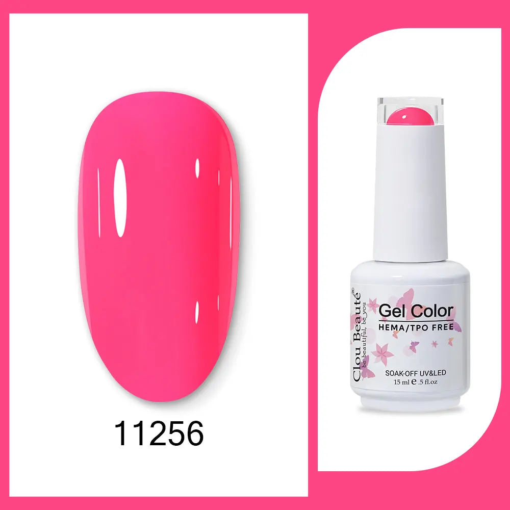 Clou Beaute Gel Color Hema TPO Free 15ml Gel Nail Varnish Soak Off UV Gel Polish Nail Art Manicure Lacquer Nail Art Jelly Gel