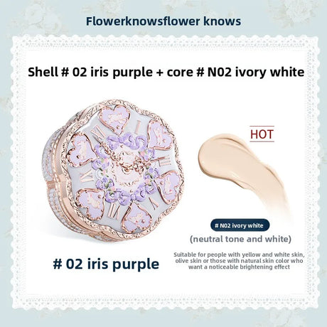 Flower Knows Makeup Base Garden Air Cushion Foundation CC Cream Skin Friendly Concealer Makeup Moisturizing Natural Coverage