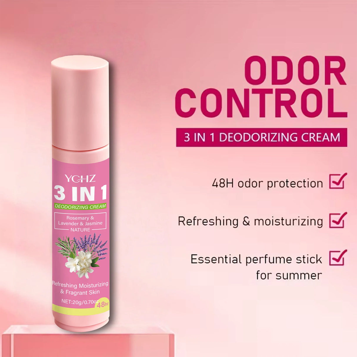 20g of 3-in-1 Intimate Care Solution, Lasts for 72 Hours, Eliminates Odor and Stickiness, Suitable for Underarms, Hands, Feet, and Private Body Areas, Unisex