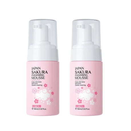 LAlKOU Japan Sakura Cleansing Mousse Facial Cleanser Shrink Pores Deep Clean Oil Control Moisturizing Skin Care 100ml
