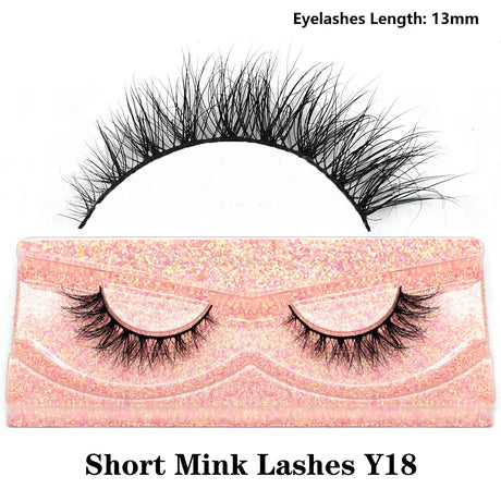 Half Lashes Mink Eyelashes Fluffy Soft False Eyelashes Wispy Cross Mink Eye Lashes Natural Short Mink Eyelash Extension Makeup