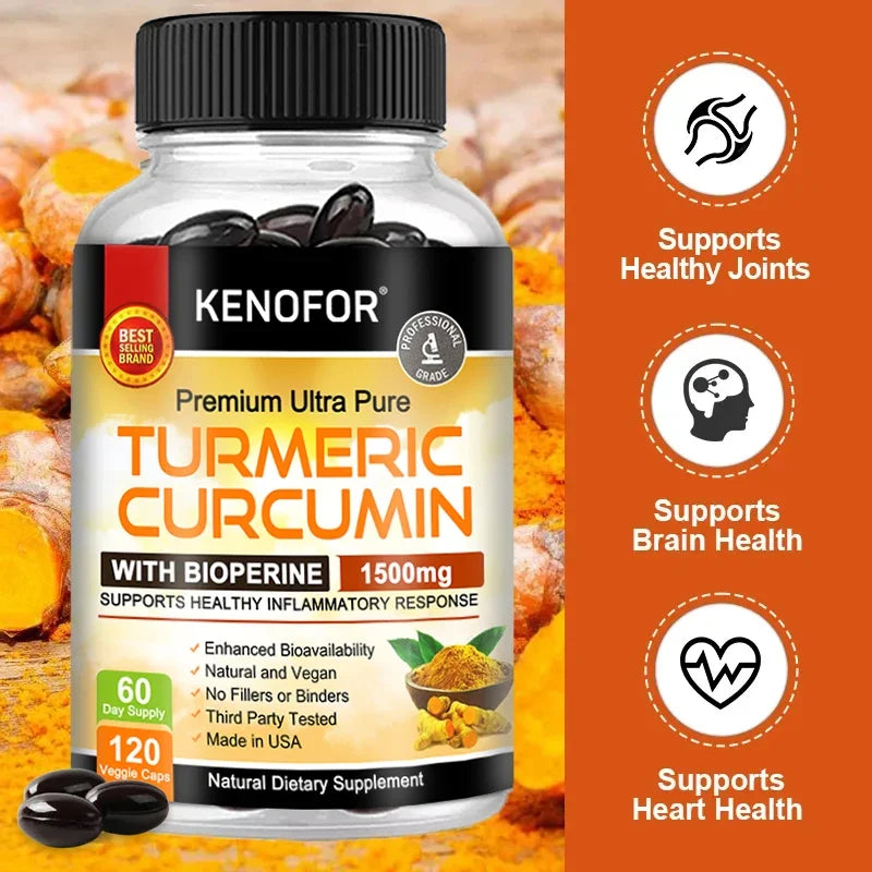 Kenofor Curcumin Antioxidant - Helps Reduce Post-exercise Inflammation and Supports Joint Health, Non-GMO, Gluten-free