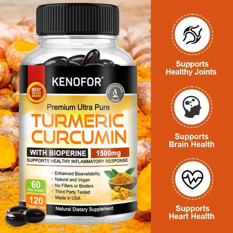 Kenofor Curcumin Antioxidant - Helps Reduce Post-exercise Inflammation and Supports Joint Health, Non-GMO, Gluten-free