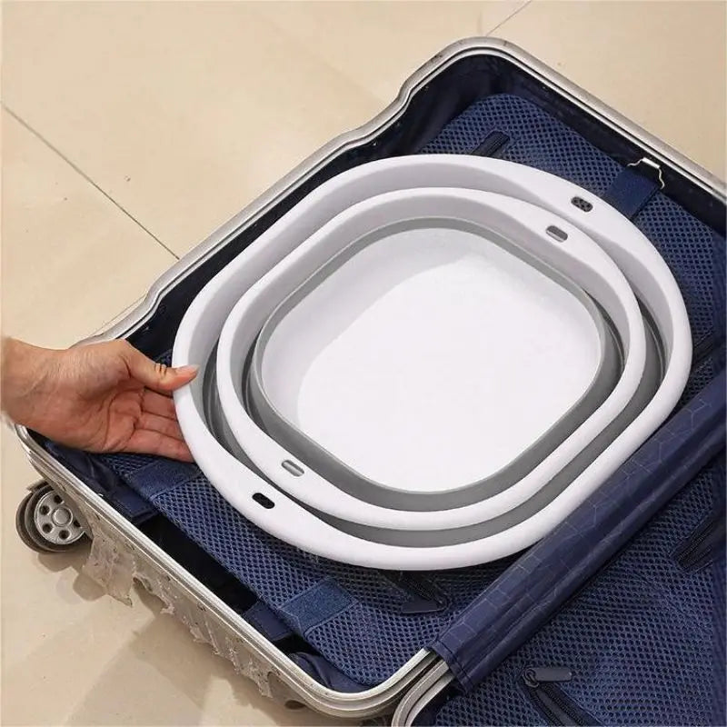 Large Foldable Portable Plastic Compression Washbasin, Suitable For Home, Travel Laundry, Washing Vegetables
