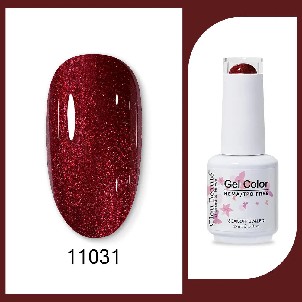 Clou Beaute Gel Color Hema TPO Free 15ml Gel Nail Varnish Soak Off UV Gel Polish Nail Art Manicure Lacquer Nail Art Jelly Gel