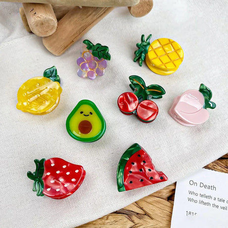 1/3/6pcs Strawberry Cherry Fashionable Ins Hair Accessories Fruit Hair Clips Acetic Acid Hair Clips