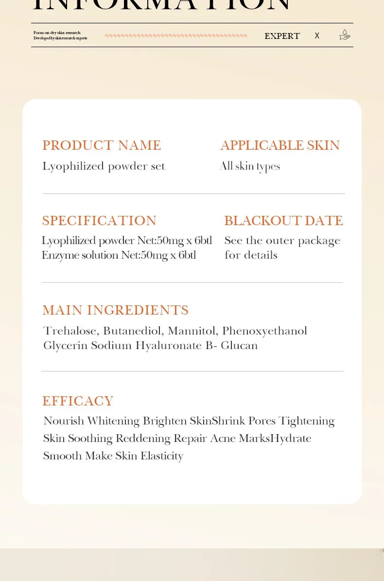BIOAOUA Oligopeptide Face Skin Repair Freeze-dried Powder Set Sensitive Skin Moisturizing and Smoothing Hyaluronic Acid Essence
