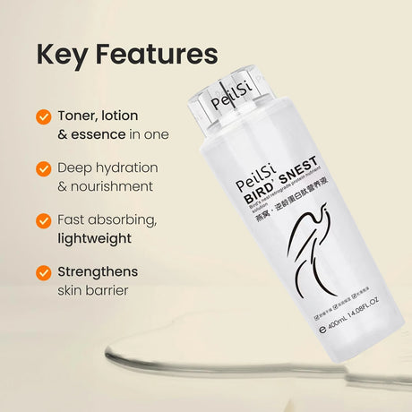 Bird's Nest Anti-Aging Protein Peptide Deep Moisturizing, Hydrating Glow Booster Toner for Face Soothing, Nourishing, Glass Skin
