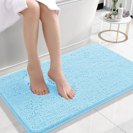 Bathroom Rugs 30x20, Extra Soft Absorbent Chenille Bath Rugs, Rubber Backing Quick Dry, Machine Washable Bath Mats for Bathroom