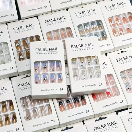 48 Pieces/96 Pieces Random Styles Press On Nails, Mixed False Nails With Various Fashion Shapes Random Delivery, Suitable For Women And Nail Art, Glamorous Painted False Nails, Must-Have For Manicure