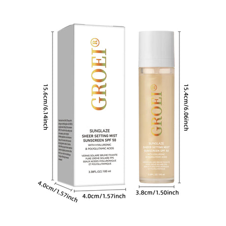 100ml SPF 50 Sunscreen Setting Spray Sheer Setting Mist Sunscreen Spray Facial Skin Care Lightweight & Non-Greasy
