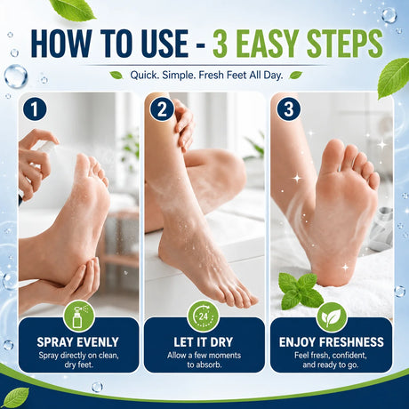 Instant Freshness Spray,FOOT ODOR CONTROL SPRAY, a Natural Plant-Based Formula, Quickly Deodorizes Lasts Long, Refreshing The Feet, Absorb a Large Amount of Sweat, Shoe And Foot Odor, Shoe Odor Remover, Feet Care Products, Sh
