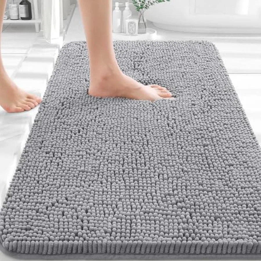 Bathroom Rugs 30x20, Extra Soft Absorbent Chenille Bath Rugs, Rubber Backing Quick Dry, Machine Washable Bath Mats for Bathroom