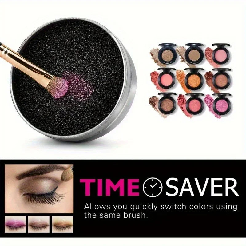 Easy to clean makeup brush Cleaning sponge - quick color removal and dry cleaning tool for eye shadow and eyeliner
