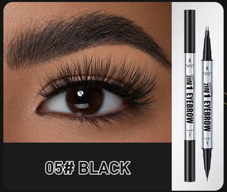 Natural Look Eyebrow Pencil Waterproof Sweat Proof Double Ended 2 in 1 Long Lasting Brow Definition Fill Shape