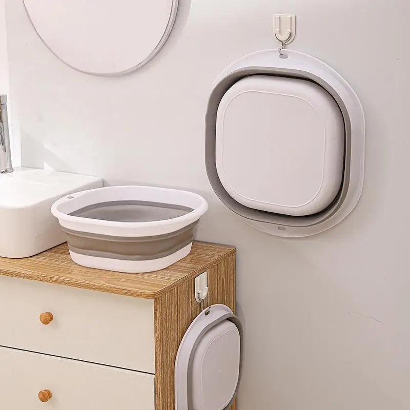 Large Foldable Portable Plastic Compression Washbasin, Suitable For Home, Travel Laundry, Washing Vegetables