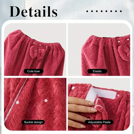 2pcs wearable Bath Towel Set, Including 1 Dry Hair Cap and 1 Bath Skirt, Soft and Absorbent, A Great Match for The Bathroom