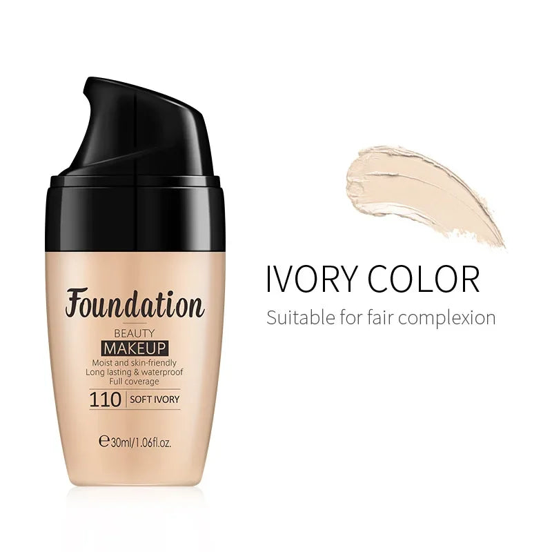 LAIKOU Liquid Foundation 3 Shades Waterproof Hydrating Full Coverage Long Lasting Natural Matte Face Makeup Base 30ml