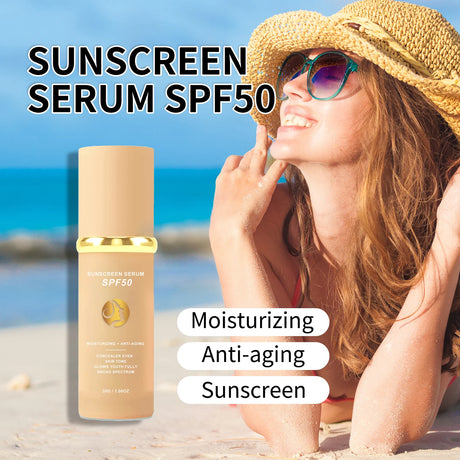 Sunscreen liquid foundation 30g, waterproof, sweat proof, goodbye to dry pickup powder, concealer, even skin color