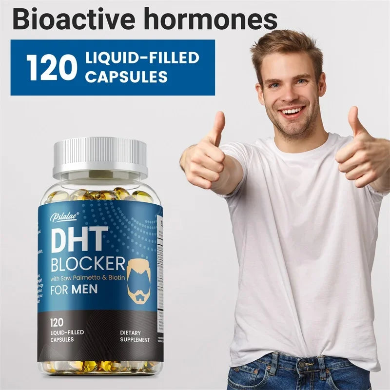 DHT Blockers for Men - Contains Saw Palmetto & Biotin To Promote Natural Hair Growth, Increase Vitality, and Maximize Absorption