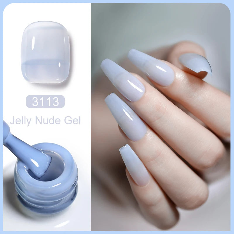Clou Beaute Translucent Jelly Nude Pink Nail Gel Polish 15ml Vernis Semi Permanent Gel Colorful Varnish Nail Art Manicure Gel
