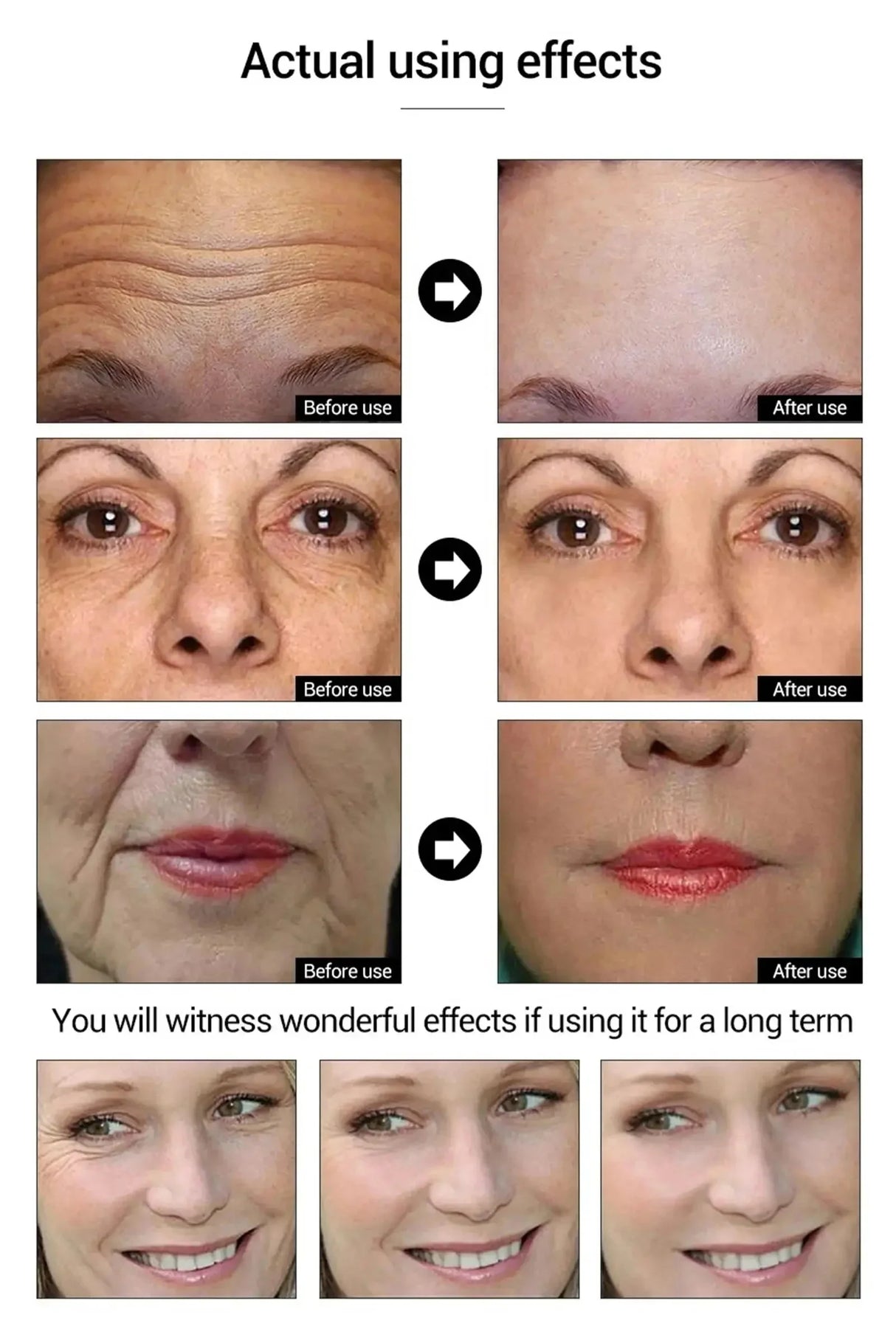 Instant Wrinkle Remover Face Serum Lifting Firming Fade Fine Lines Anti-aging Essence Whitening Brighten Nourish Skin Care