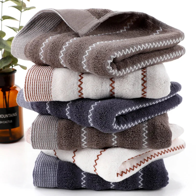1/2/3PCS Bathroom Cotton Towel Sets Household Towels Wave Bath Hand Face Towels Soft Absorbent Towels Christmas Gift Towels Set