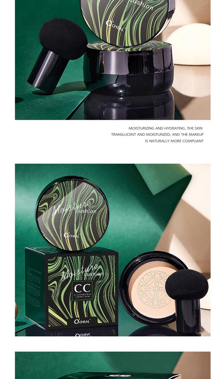 Ocheal BB Cream Air Cushion Compact Make Up Foundation Concealer Cream for Face Cosmetics Makeup Mushroom Head Puff