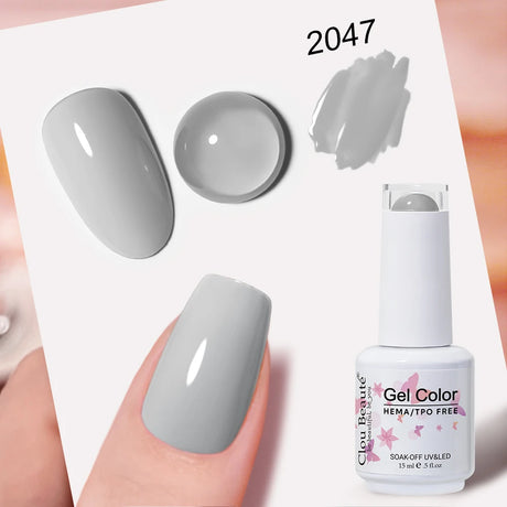 Clou Beaute Grey Color Nail Gel Polish Full Coverage Nail Polish Dark Red Gel Lacquer Varnish Vernis Semi Permanent Nail Art