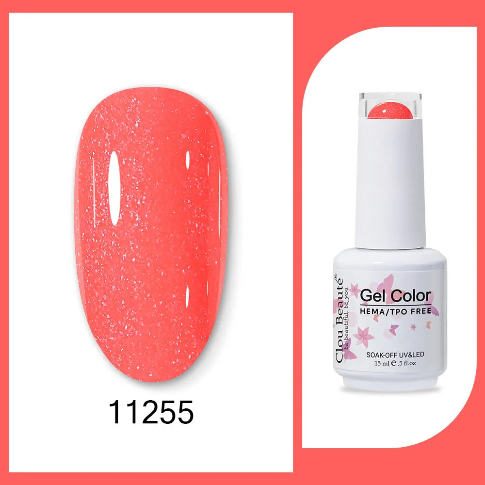 Clou Beaute Gel Color Hema TPO Free 15ml Gel Nail Varnish Soak Off UV Gel Polish Nail Art Manicure Lacquer Nail Art Jelly Gel