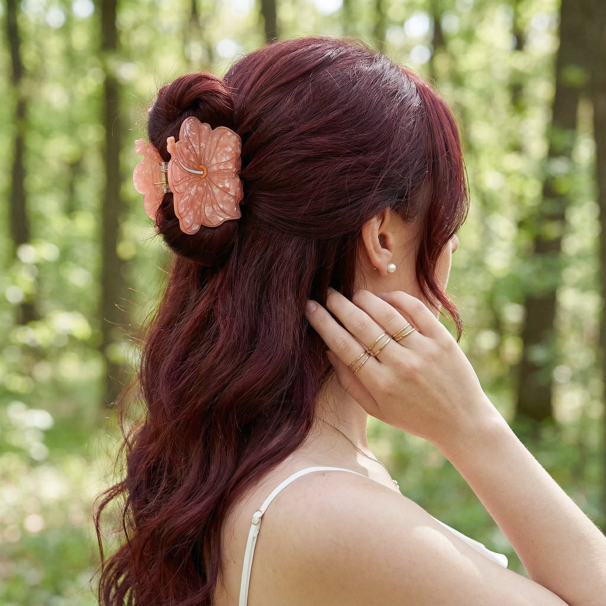 Muweordy Anthurium Hair Claws Beautiful Flower Series Acetate Claw Clip INS Trendy Hair Clips Hair Accessories for Women Girls