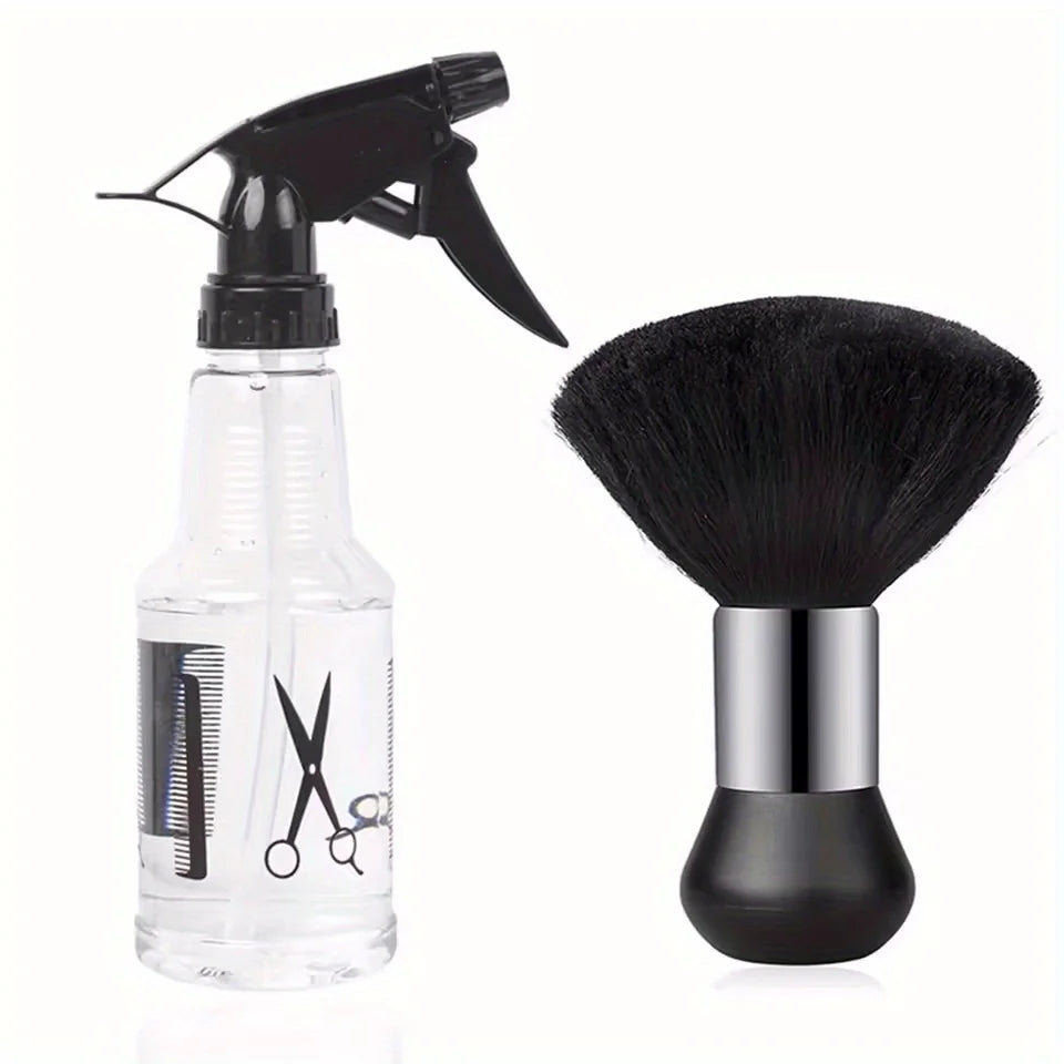 WANMEI Barber Hairdresser Water Sprayer Set Barbershop Hairdressing Neck Duster Cleaning Brush Professional Hair Styling Tool