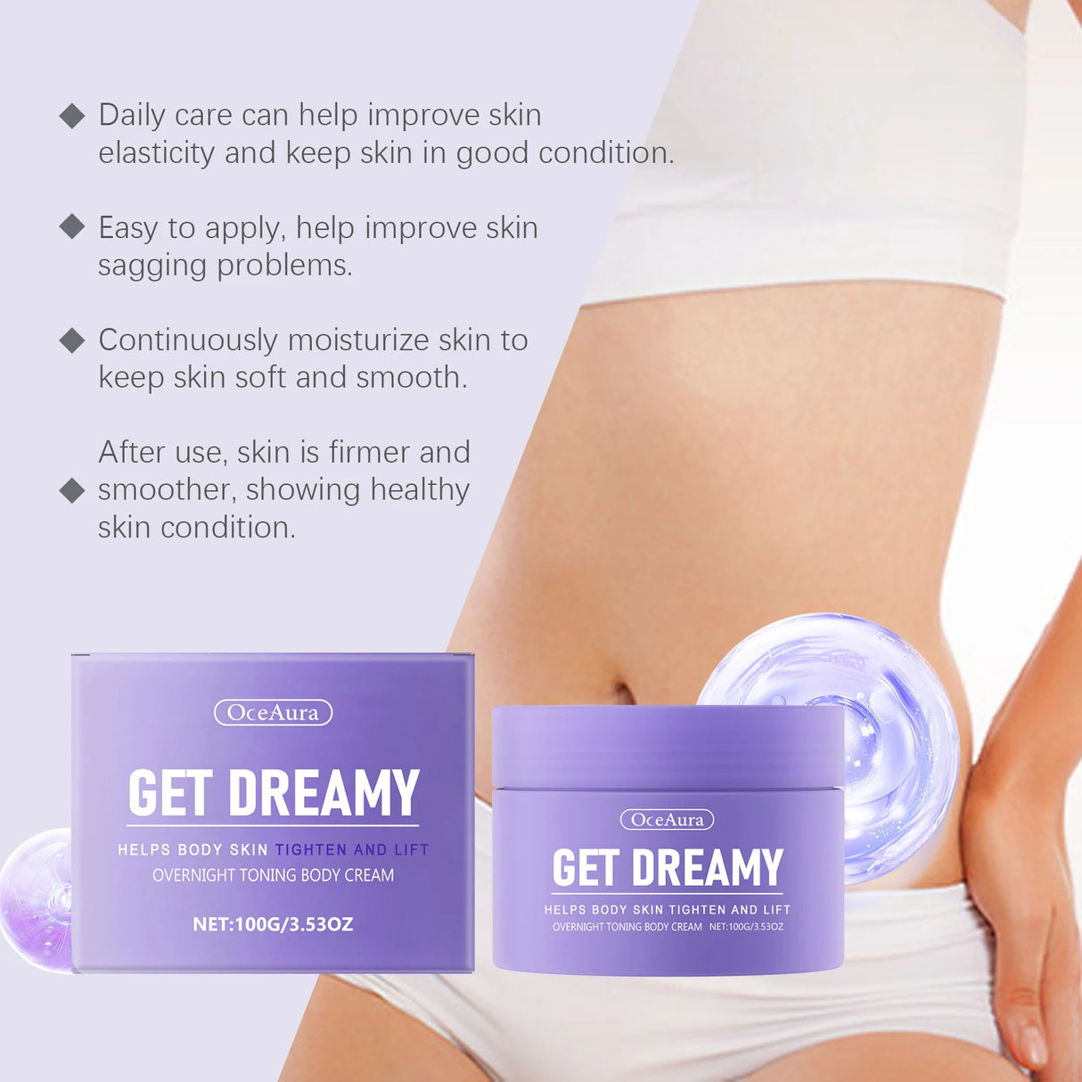 Shaping Cream Improve Sagging Skin Lifting Firming Deep Moisturizing Waist Buttock Thigh Tightening Overnight Toning Body Cream