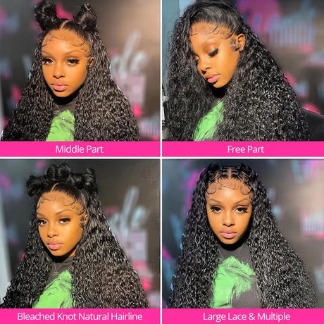 13x4 13x6 Water Wave Curly Human Hair Wig 30 Inch Lace Front Wig Human Hair Deep Wave Frontal Wig Hd Lace Wigs For Black Women