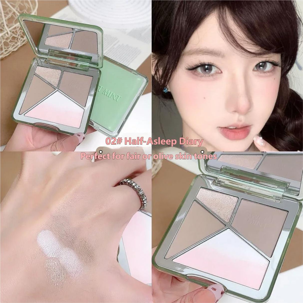 All-in-One Contour Palette Makeup Pearlescent Highlighter&Matte Nose Shadow Shimmer Sculpt&Define Beauty Natural Finish Cosmetic
