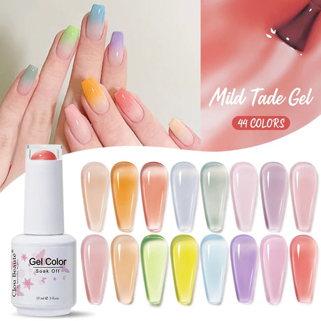 Clou Beaute Jelly Color UV Gel Manicure Summer Pink Nude Gel Nail Rainbow Nail Supplies For Professionals Semi-permanent Varnish