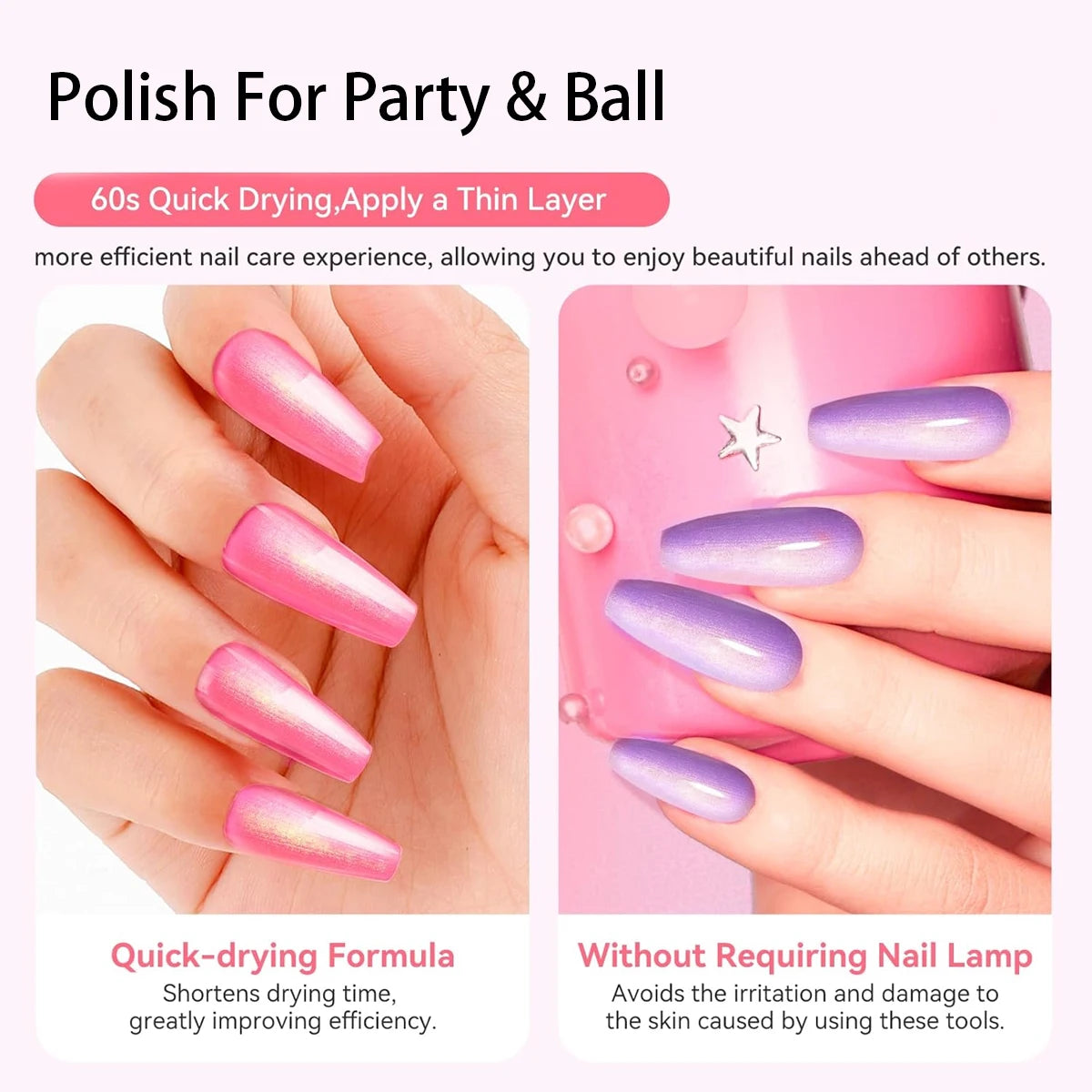 GAVY 6Pcs Aurora Pearlescent Shimmer Metallic Thread Drawing Gel Nail Polish Set Premium Salon Grade Soak Off UV LED Nail Gel Iridescent Glitter Long Lasting Semi Permanent Manicure Varnish Luxury Gift Kit For Wedding Party F