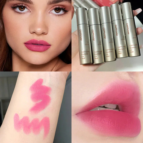Single Velvet Matte Mist Lip Gloss,Waterproof Non-Stick Cup Lip Glaze Smudge Proof Not Fade Liquid Lipstick