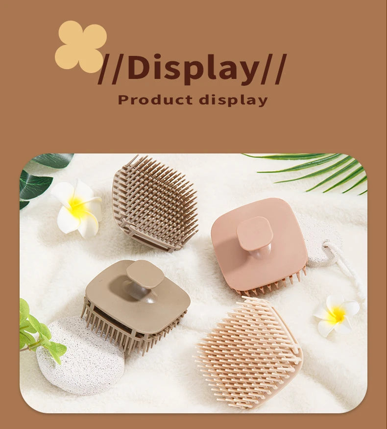1pcs Silicone Shampoo Brush Head Scalp Massage Comb Hair Washing Comb Body Massage Shower Brush Salon Hairdressing Tool