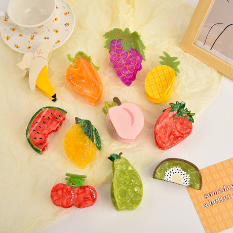 New Cartoon Fruit Series Hair Claw Funny Cute Watermelon Banana Strawberry for Women Hair Clip Ponytail Hairpin Hair Accessories
