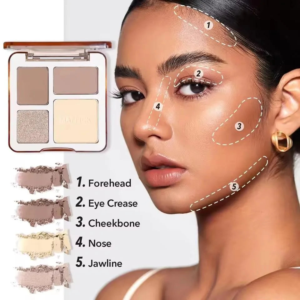 Natural Stereoscopic Face Powder Palette Matte Bronzer Contour Shading Multifunctional Highlighter Cosmetic Blush gift