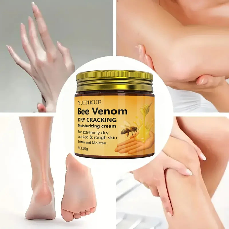 YUITIKUE Bee Venom Moisturizing Cream 60g - For Extremely Dry & Cracked Skin, Repairs Hands, Feet, Elbows & Knees, SPA-like Care