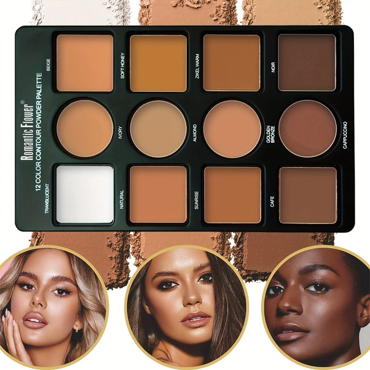12 Colors Matte 3D Contour Pressed Powder Repair Tray Concealer Highlight Brighten Women Cosmetics Beauty Makeup