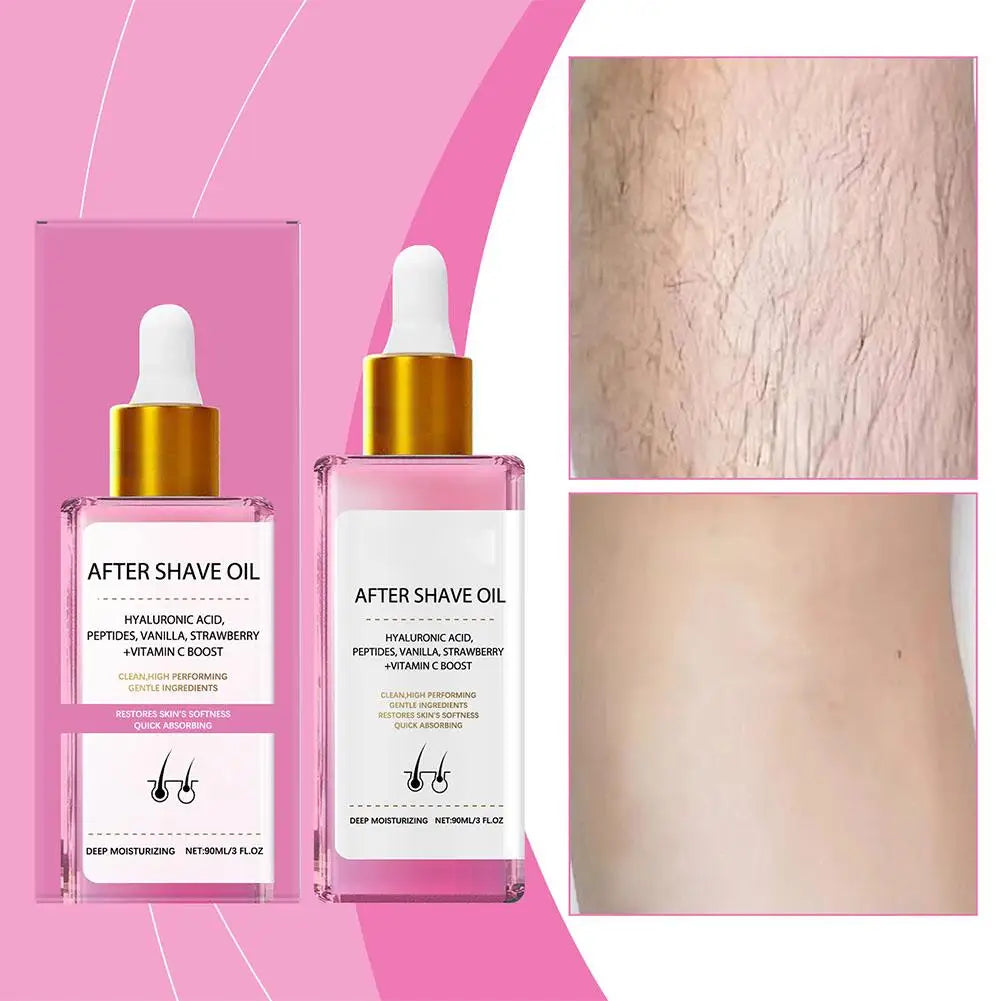 Hair Removal Care - 90ml Strawberry Hair Removal Aftercare Oil, 60g Hair Removal Cream, For Armpit Leg Arm Hair Growth Inhibitor